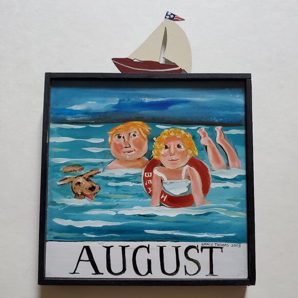 Nancy Thomas 2003 August Plaque from Children's Series (Beach) - Picture 1 of 8